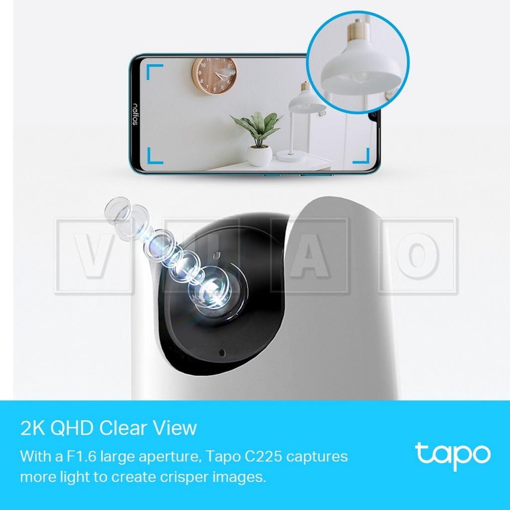 Tapo C225 V1
Cámara inteligente Wi-Fi de seguridad para el hogar con movimiento horizontal y vertical