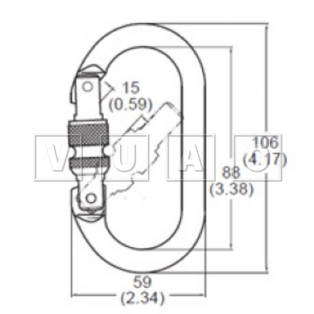Yoke N-244G Mosquetón de acero (M2) 25KN