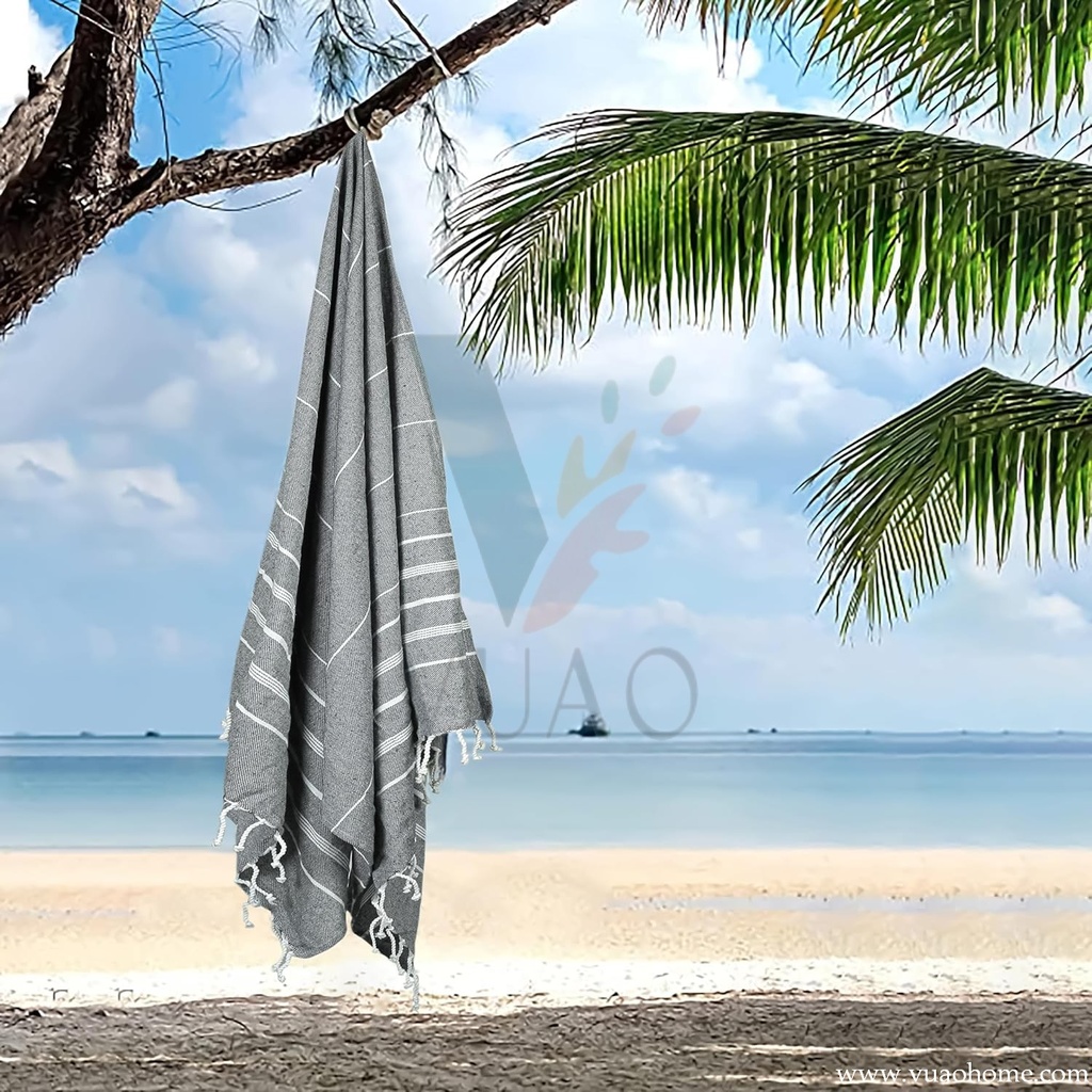 Vuao Toallas de playa turcas 100% algodón Peshtemal, Hammam