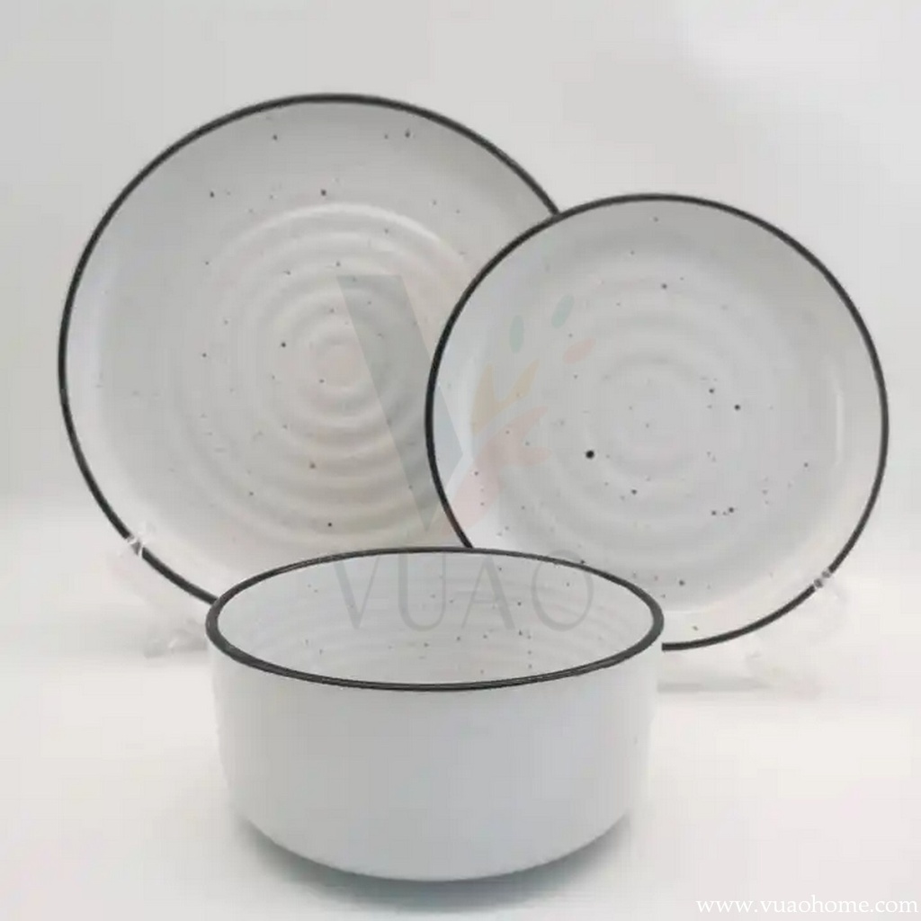 Juego de vajilla, para 4 personas, rústico, 16 piezas