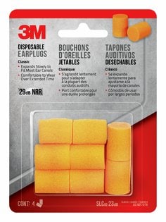 3M ™ Tapones Auditivos clásicos Desechables 90580H4-C, 4 pares / paquete, 10 paquetes / estuche