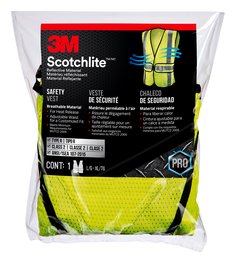 3M Chaleco de seguridad para construcción de clase 2 Ropa Reflectante 94617-80030 , Hi-Viz Amarillo, 1/Caja