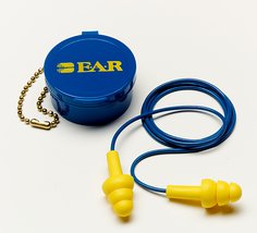 3M EAR UltraFit Tapones Auditivos 340-4002, Con Cordón, Caja Plastica