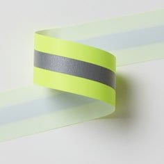 3M Scotchlite Tela Reflectiva Mixta, 8471, Plateada/Amarillo limón fluorescente, 50.8 mm x 300 m, 3 Rollos/Caja