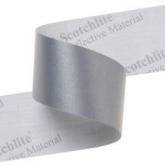 3M Scotchlite Tela Reflectiva, 8912, Plateada, 25.4 mm x 100 m, 12 Rollos/Caja