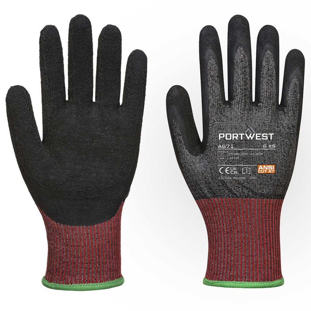 Portwest A671 Guante CT200 AHR13 de látex resistente al corte