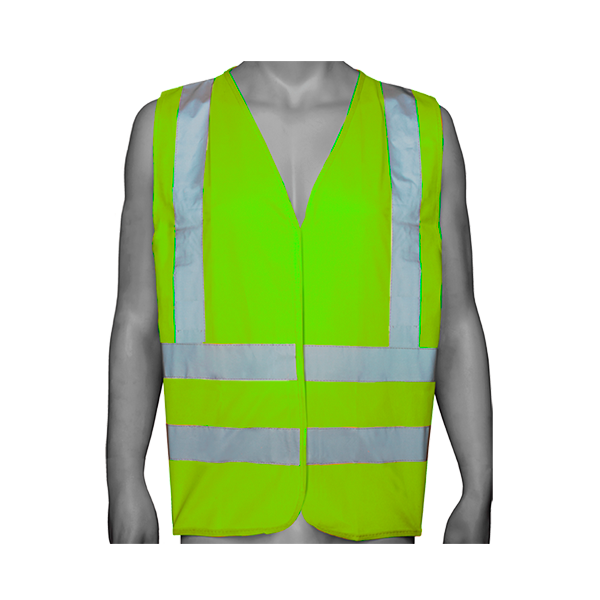 Chaleco alta velocidad verde 4 bandas, Steelpro