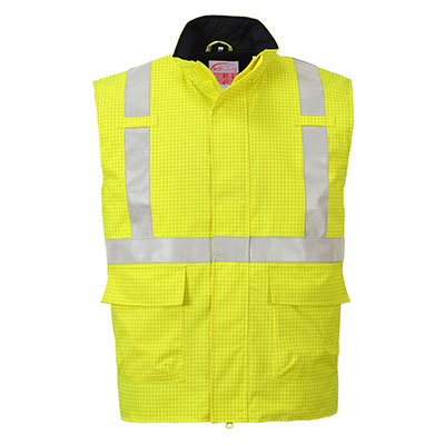 Portwest S776 Chaleco de calor de alta visibilidad, ignífugo y antiestático Bizflame Rain