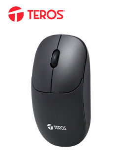 Mouse óptico inalámbrico Teros TE1217S, color Negro, 1000 dpi, receptor USB.