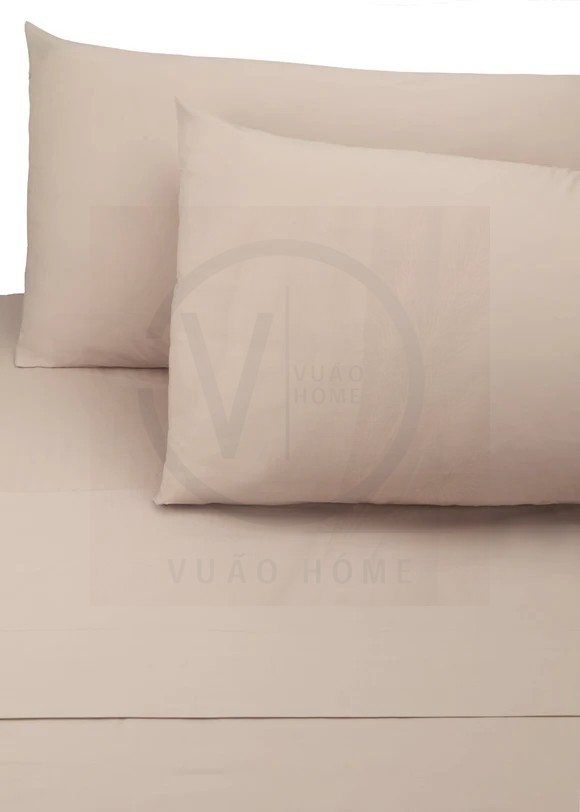 Vuao Sábana Percale 400 Hilos (Beige, 1.5 Plazas)