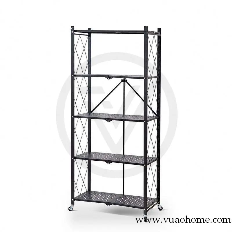 Estante plegable multifuncional 5 niveles, organizador con rueda