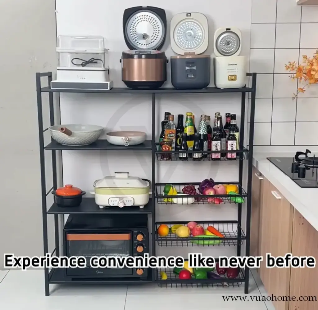 Estante Organizador 4 Niveles, con cesta metálica