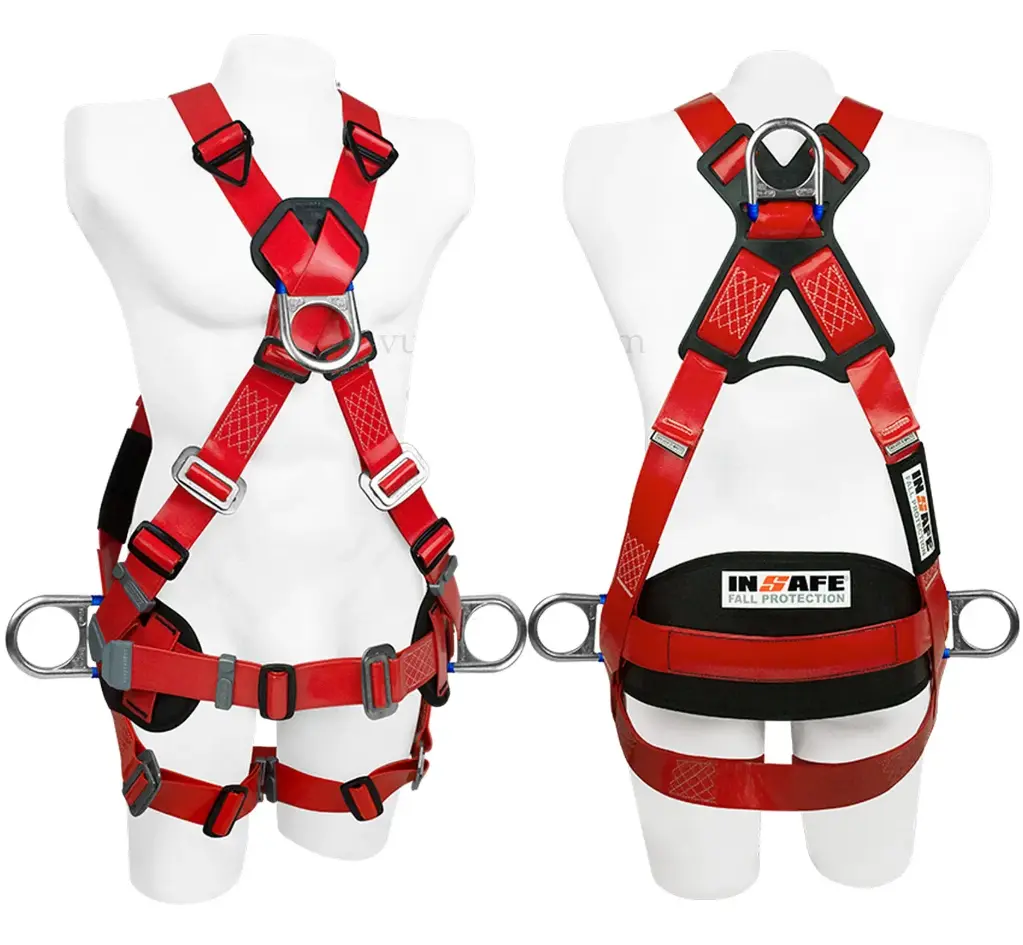 Arnés 4 Argollas en Poliuretano y Soporte lumbar IN 8004-1P 🦺 - Insafe