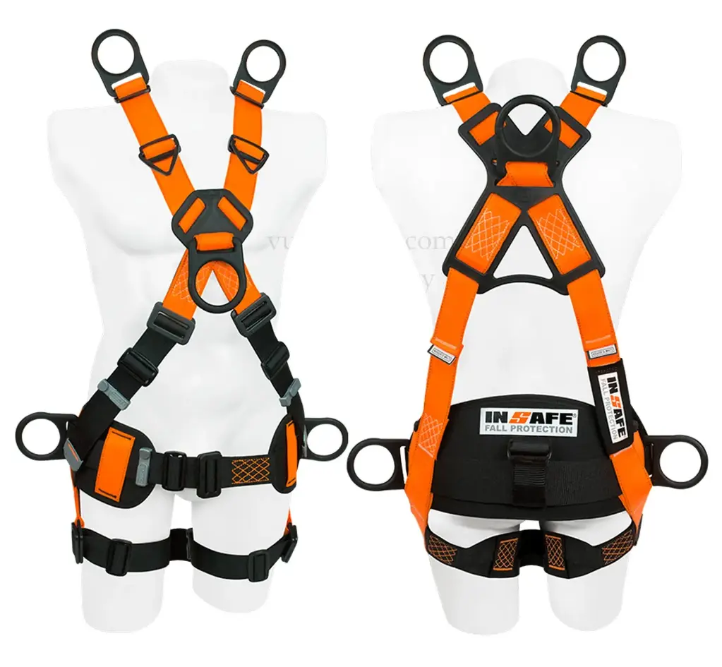 Arnés 6 Argollas Dieléctrico Light para Espacios Confinados con Soporte Lumbar IN 8006-1DL Insafe