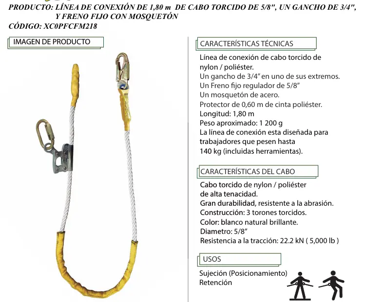 Línea de conexión de cabo torcido  XC0PFCFM218 Hauk