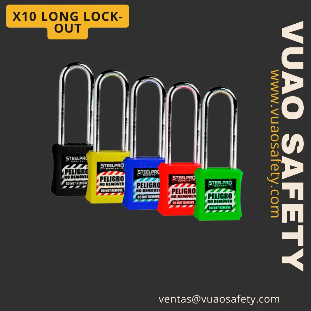 Candado X10 Long🔒Lock-out - Steelpro (Amarillo)