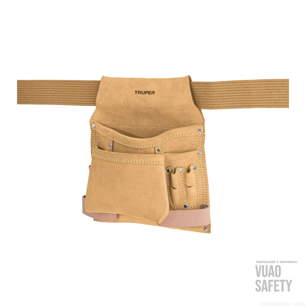 [POHE-10C] Porta herramientas de carnaza con 10 compartimentos, Truper