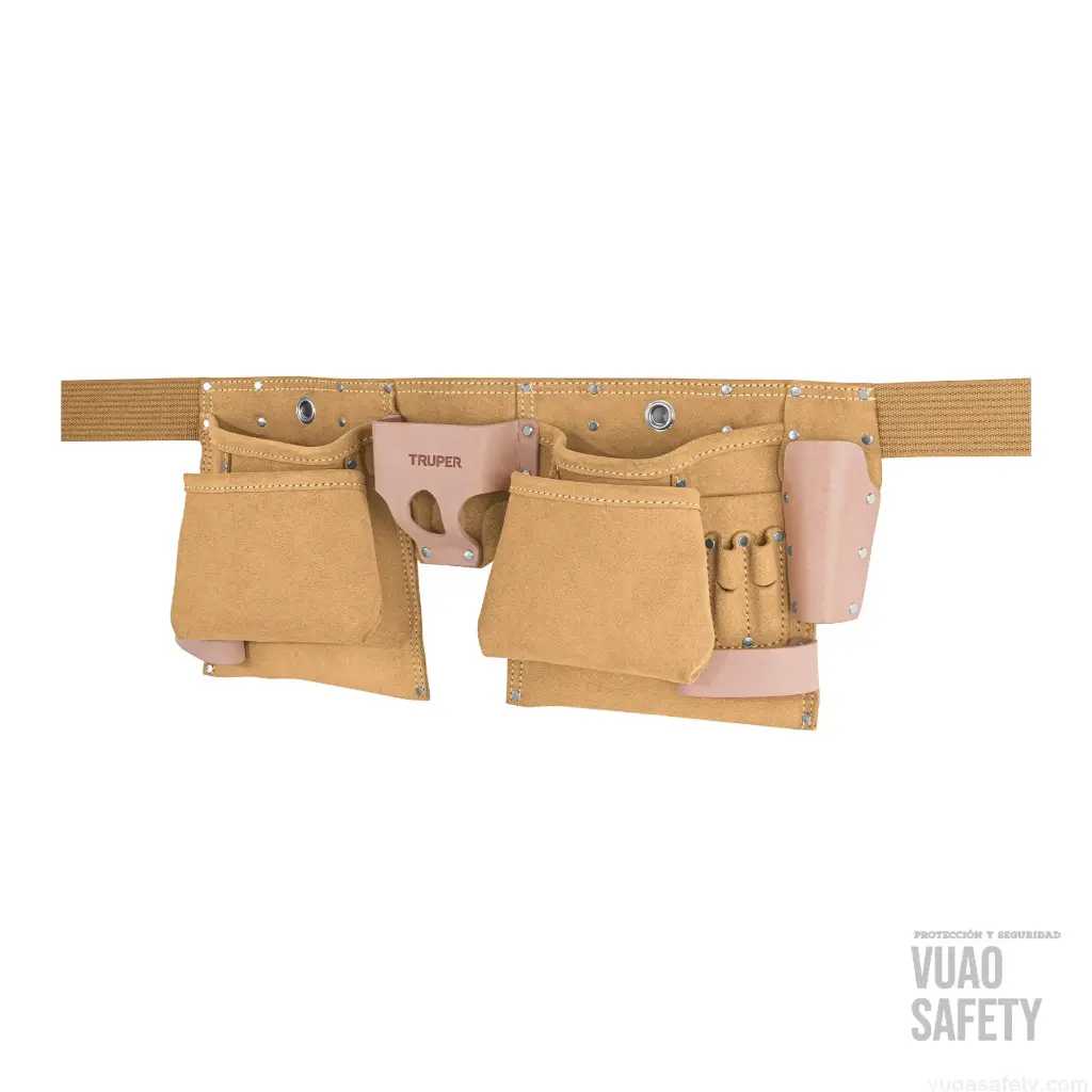 [POHE-13C] Porta herramientas de carnaza con 13 compartimentos, Truper