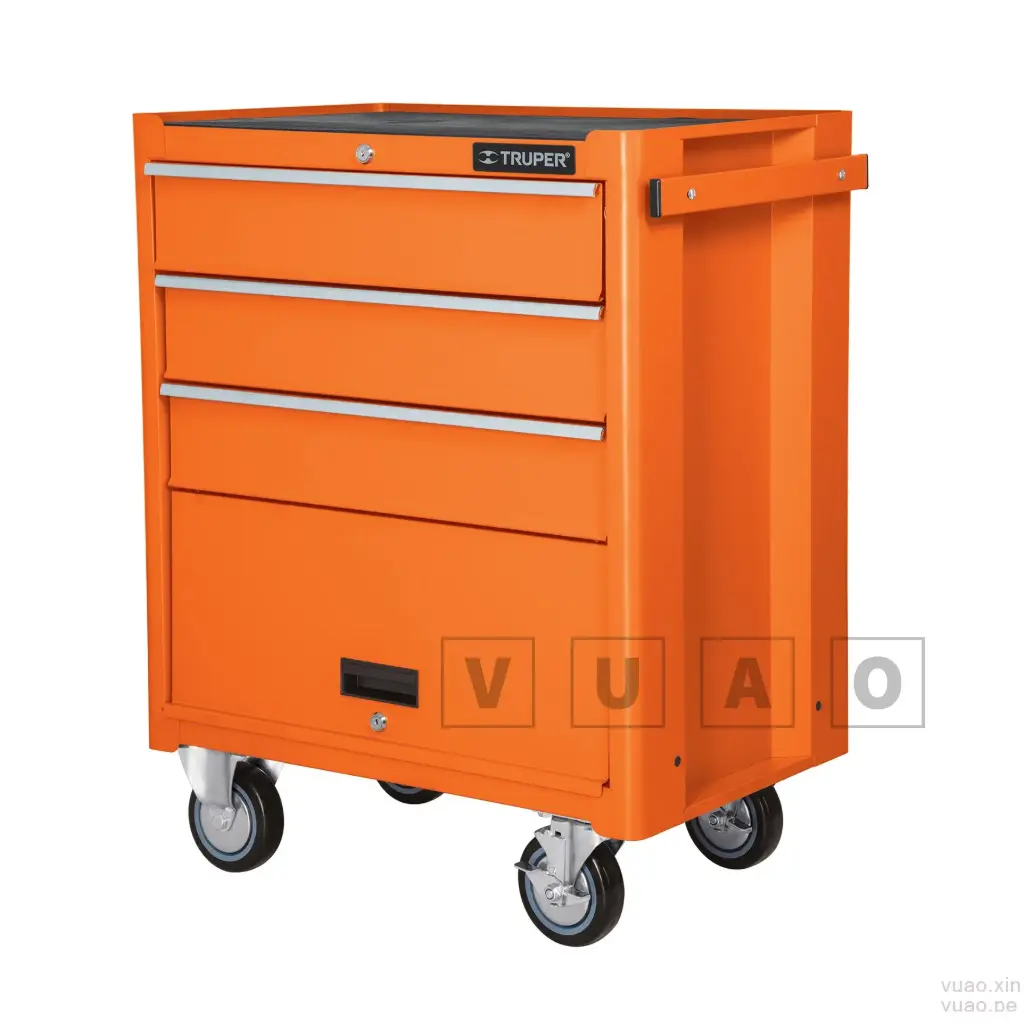 [VU12066] Gabinete metálico móvil, 4 cajones, capacidad 90 kg, Truper