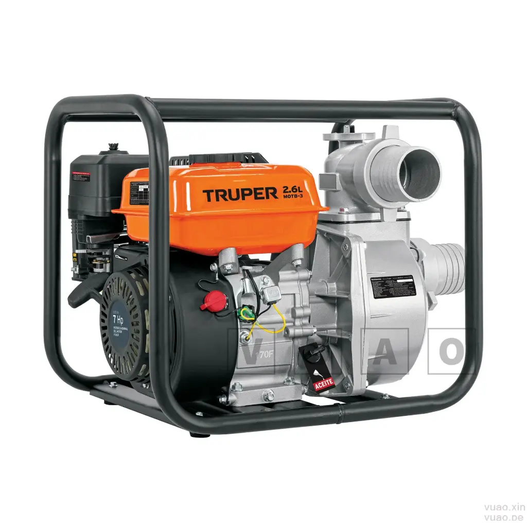 [VU17117] Motobomba autocebante 3"x3", gasolina 7HP, agrícola, TRUPER