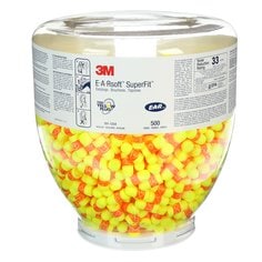 3M EA-RSoft Yellow Neons One Touch Recarga de Tapones Auditivos 391-1254, Sin Cordón