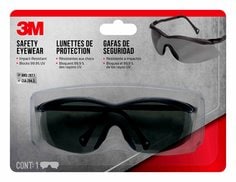 3M Gafas de seguridad 90969H1-C, Negro y Lente gris, Antirasguño, 10/Paquete