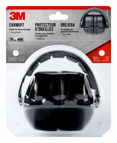 3M Orejera Plegable 90563H1-DC, Negro, 5 orejeras / estuche