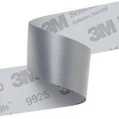 3M Scotchlite  Tela Reflectiva FR, 8932, Plateada, 50.8 mm x 200 m, 3 Rollos/Caja