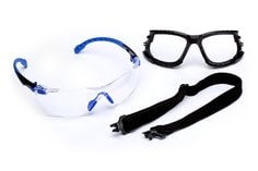 3M Solus Kit de Gafas Serie 1000, Mica Clara Anti-Empaño Scotchgard con Patillas, Banda Elástica y Junta de Espuma S11...