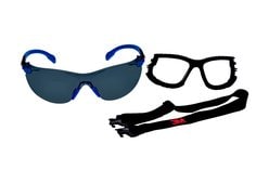 3M Solus Kit de Gafas Serie 1000, S1102SGAF-KT, Mica Gris Anti-Empaño Scotchgard con Patillas, Banda Elástica y Junta ...