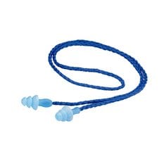 3M Tapón Auditivo Reutilizable 1290 con Cordón Trenzado, Azul, 1/Caja