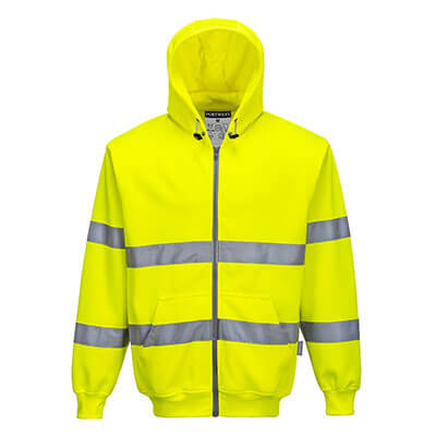 Portwest B305 Sudadera de alta visibilidad con capucha y cremallera frontal