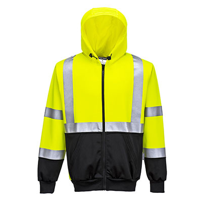 Portwest B315 Sudadera de alta visibilidad bicolor, con capucha y cremallera
