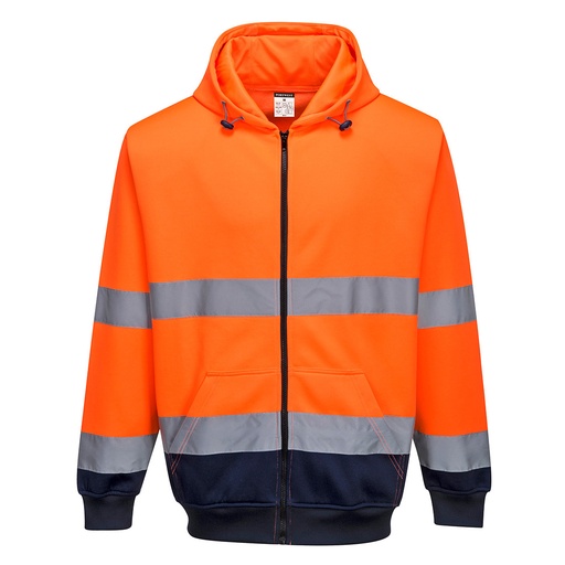 Portwest B317 Sudadera bicolor con capucha y cremallera frontal