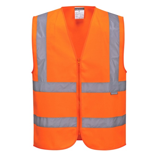 Portwest C375 Chaleco alta visibilidad, con bandas y tirantes, con cremallera