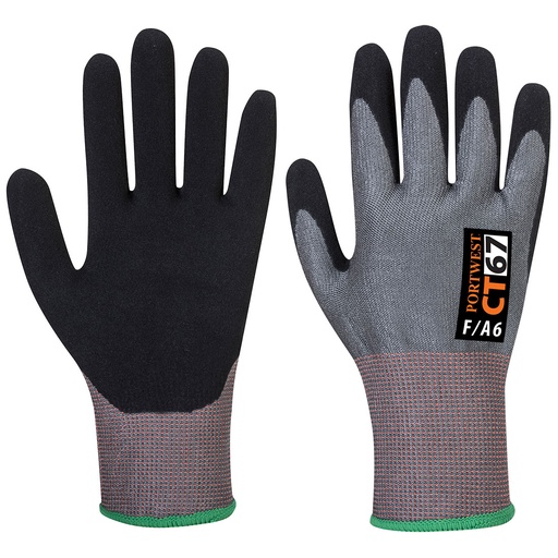 Portwest CT67 Guante CT300 AHR13 resistente a cortes de esponja de Nitrilo