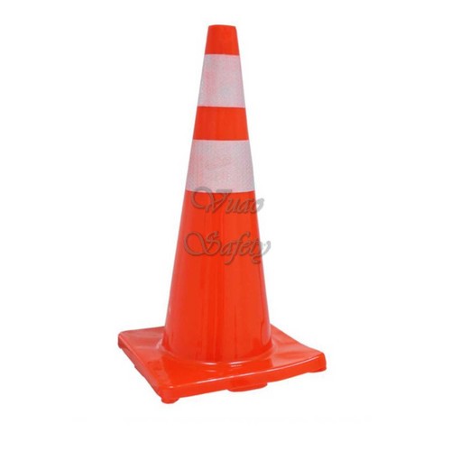 Cono naranja de tráfico 28” (70 cm) con doble Cinta reflectiva