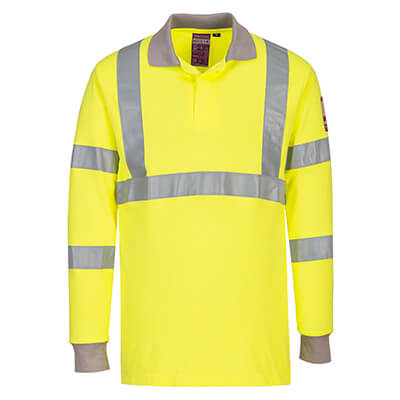 Portwest FR77 Polo de manga larga, ignífugo, antiestático y de alta visibilidad