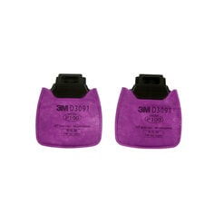 Filtro de Partículas 3M Secure Click D3091, P100, Morado, 100 Unidades/Paquete