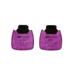 Filtro de Partículas 3M Secure Click D3096, P100, con Alivio de Gas Ácido de Nivel Perjudicial, Morado, 100 Piezas/Paquete