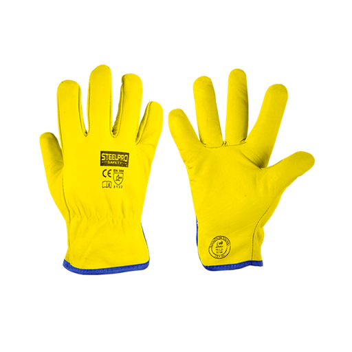 Guante cuero puño corto amarillo, Steelpro