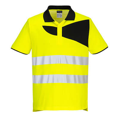 Portwest PW212 Polo PW2 de alta visibilidad de manga corta
