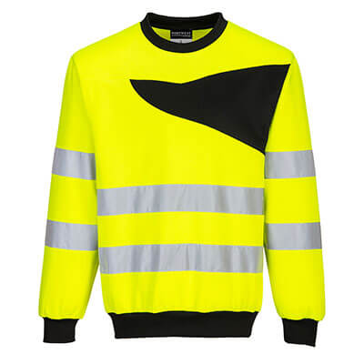 Portwest PW277 Sudadera PW2 de alta visibilidad con cuello redondo