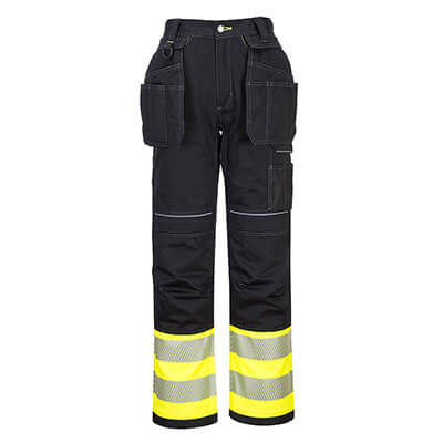 Portwest PW307 Pantalón PW3 de alta visibilidad, clase 1, con bolsillos de pistolera