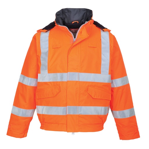 Portwest S773 Cazadora de alta visibilidad, ignífuga y antiestática Bizflame Rain