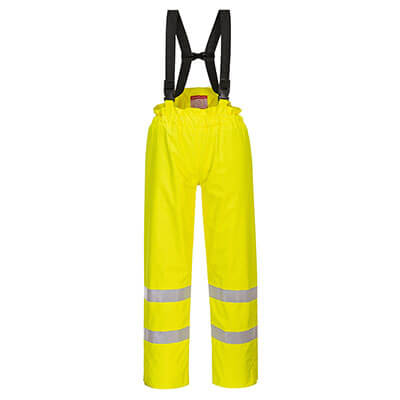Portwest S781 Pantalón de alta visibilidad, ignífugo y antiestático Bizflame Rain, con forro