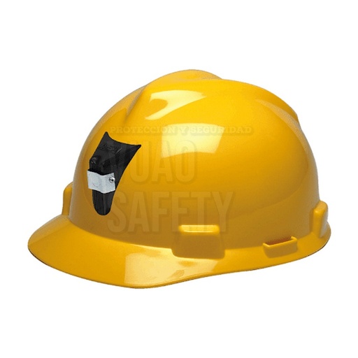 MSA Casco Modelo V-Gard Tipo Jockey Con Suspension Fas-Trac III Y Porta Lampara
