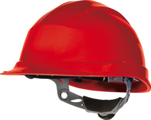 Casco de seguridad Venitex Quartz III con 3 correas de cuna ajustables y ajuste de trinquete rojo