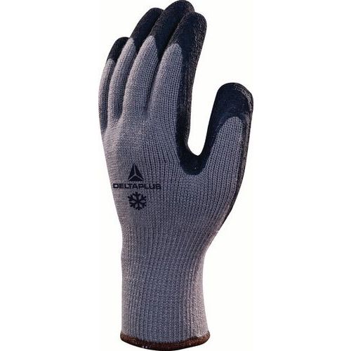 Delta Plus APOLLON WINTER VV735 Fluorescent Yellow-Black Acrylic Thermal Work Gloves, Size 9, Latex Coating