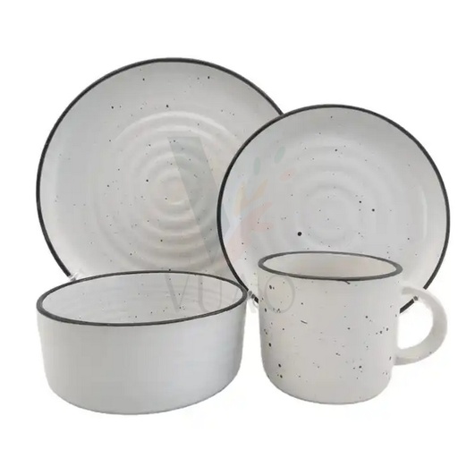 Juego de vajilla, para 4 personas, rústico, 16 piezas